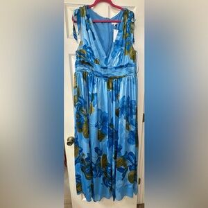 Sugarlips Blue and Green Floral Dress
